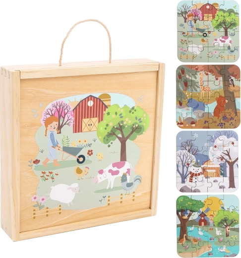 Fa puzzle fadobozban – Négy évszak 2Kids Toys
