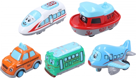 Fém közlekedési eszköz 6 cm, felhúzós (pull-back)