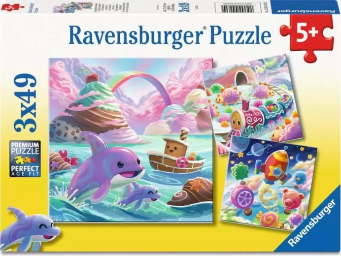 Ravensburger puzzle Édes királyság 3×49 darab