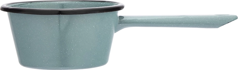 Kúpos nyeles kiöntőedény kiöntőcsőrrel 12 cm, 450 ml, zsályazöld, pöttyözött