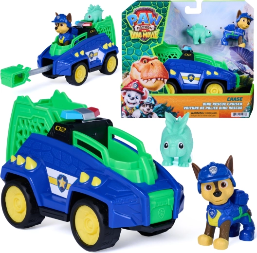 Spin Master Mancs Őrjárat dinoszauruszok – Dino Rescue Cruiser jármű 15 cm, Chase és dinoszaurusz figurákkal