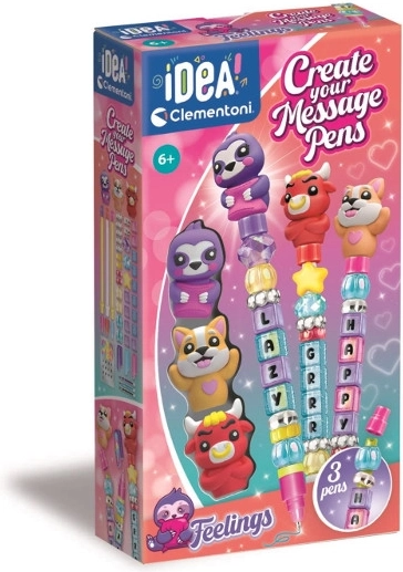 Mini golyóstoll-gyár üzenetekkel – Érzelmek – kreatív készlet