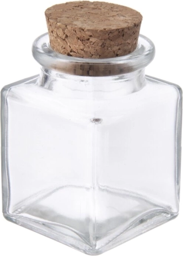 Kis üveg tégely parafa dugóval, 80 ml
