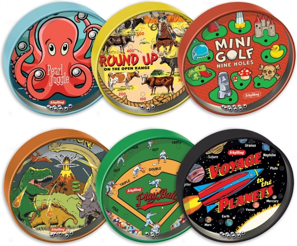 Schylling mini golyós labirintus – zsebméretű ügyességi játék