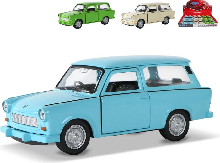 Fém autómodell Trabant 601 Universal visszahúzós mechanizmussal, 12 cm, Welly
