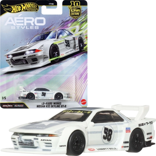 Hot Wheels Premium kultautók Aero Styles LB-Kaido Works Nissan R32 Skyline GT-R 1:64