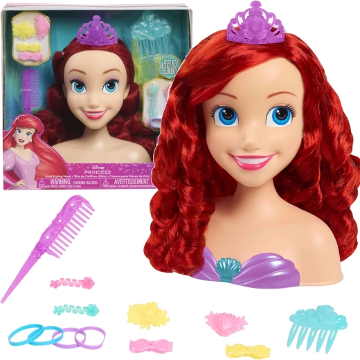 Disney Ariel hajfésülő baba hajformázáshoz kiegészítőkkel