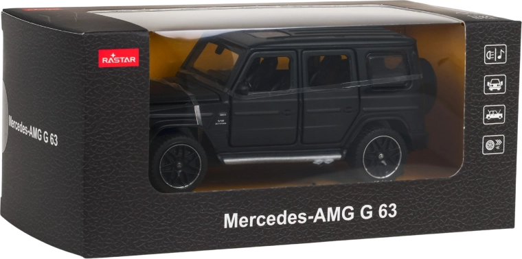 Fém modell 1:32 MERCEDES‑AMG G 63 funkciókkal, fekete – RASTAR
