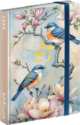 Notique hetinaptár kézitáskába – Madarak 2027 (9,8 × 14,5 cm)