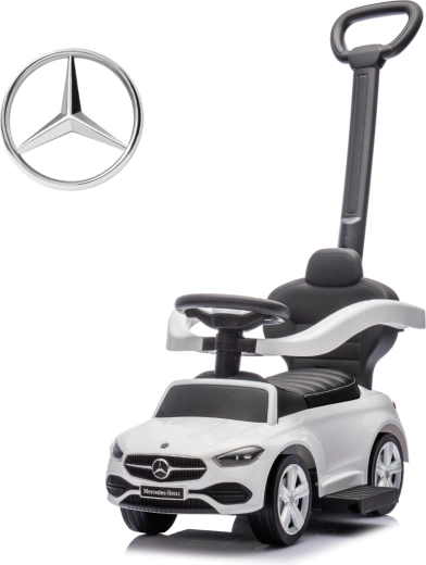 Milly Mally Mercedes C-Class deluxe fehér gyerek tologatós járgány vezetőkarral