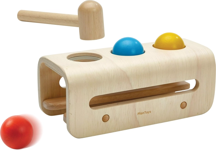 PlanToys fa golyós ütögetős játék