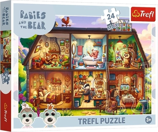 Gyermek maxi puzzle Szőrös történetek, 24 darabos