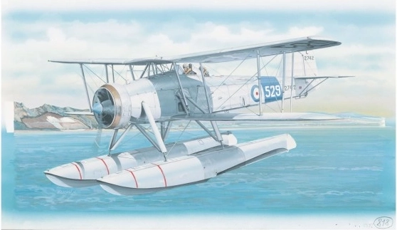 Fairey Swordfish Mk.2 repülőgép-makett építőkészlet (26,4 × 29 cm)