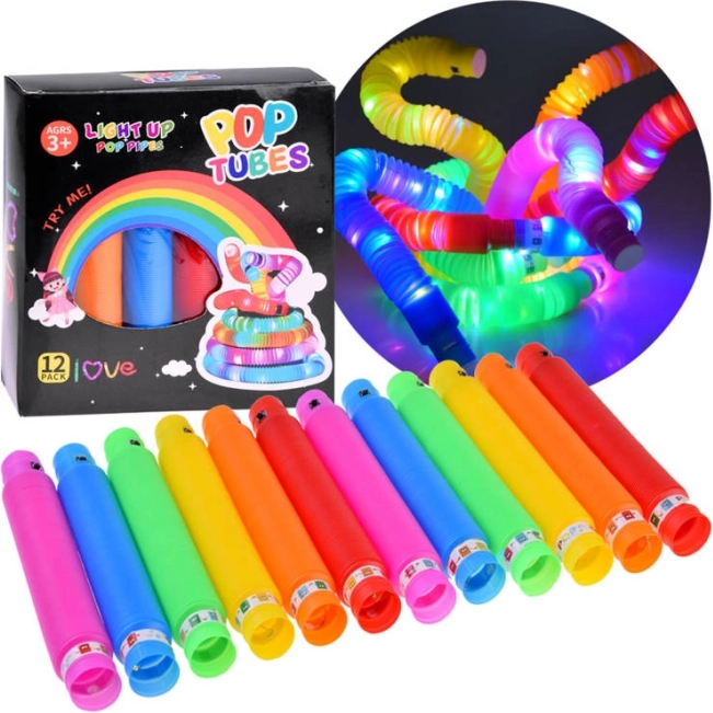POP TUBE Világító LED Szenzoros Csövek 12 db