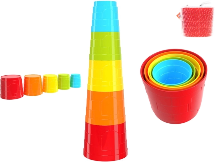 Rakásolható poharak – színes piramis 12 hónapos kortól