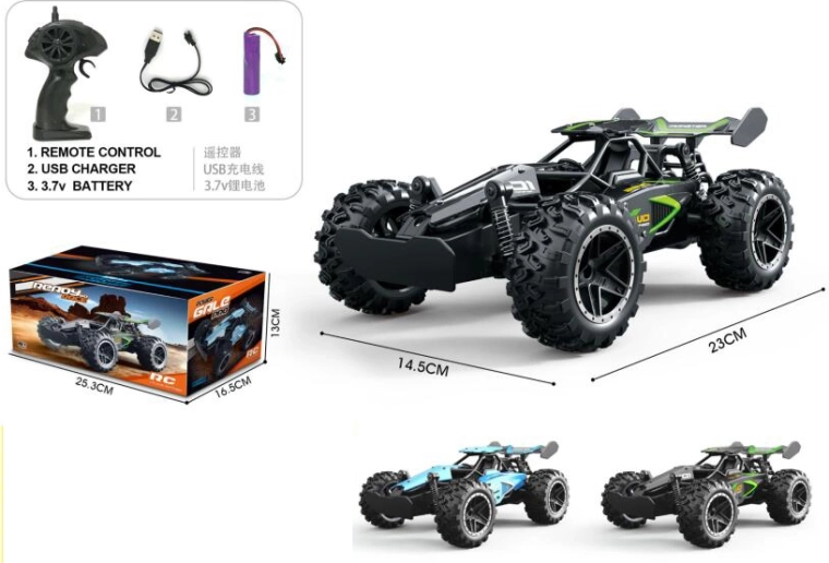 Monster RC autó 1:18, USB-töltéssel és akkumulátorral