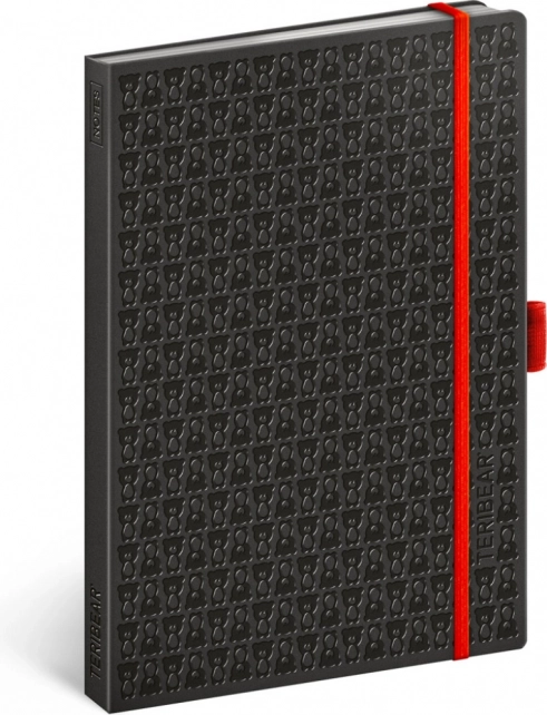 NOTIQUE vonalas jegyzetfüzet TERIBEAR A5, fekete, 15 × 21 cm