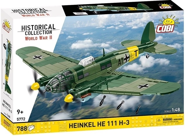 COBI Heinkel He 111 H-3 repülőgép-építőkészlet (1:48, 788 db alkatrész)
