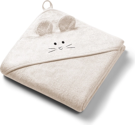 Babyono bambusz kapucnis törölköző super soft light beige 100 × 100 cm
