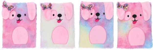 Plüss napló A5 kutyussal, vonalas, 80 lap