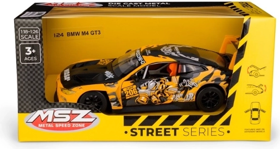 MSZ BMW M4 GT3 with WASA sárga autómodell 1:24