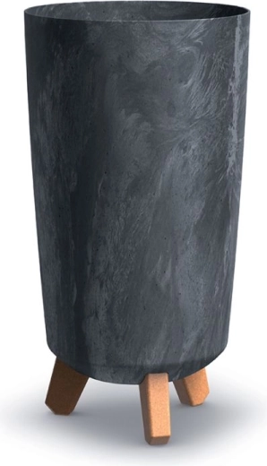 Betonhatású, lábakon álló virágcserép, antracit, 19,5 cm