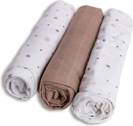 BabyMatex bambusz pelenkák 70 × 70 cm csillagok (3 db)