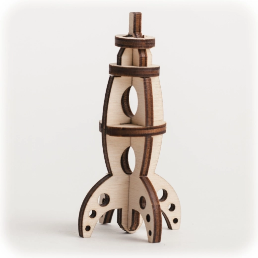 Cutewood fa 3D puzzle rakéta