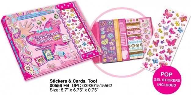 Pillangó matricák és kártyák készlete