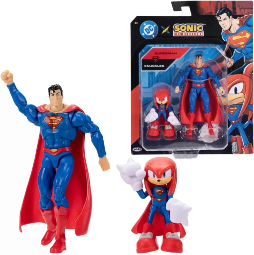 Jakks Pacific Knuckles mint Superman és Superman figura szett (Sonic the Hedgehog x DC Comics)