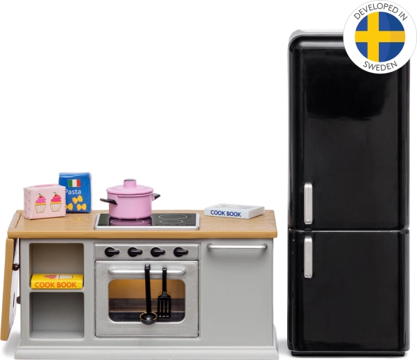 Lundby konyhabútor babaházba, hűtőszekrénnyel