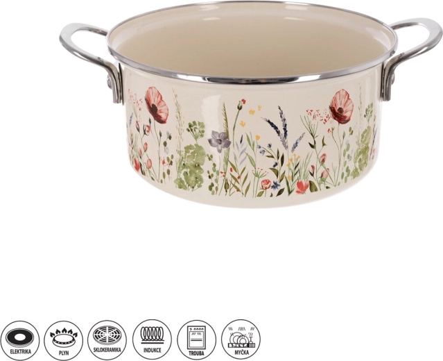 Zománcozott MÁK peremes lábas 3 l