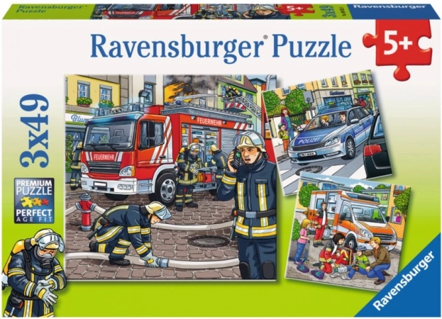 RAVENSBURGER Puzzle Mentők 3x49 darab