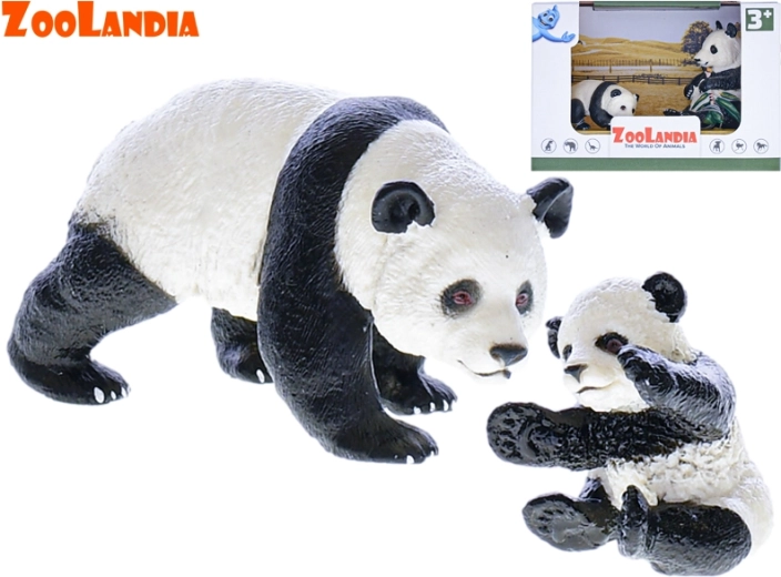 Zoolandia panda kölyökkel – realisztikus műanyag figura