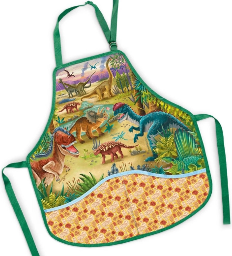 Gyermek kötény rajzórára dinoszauruszos 50 × 55 cm - 1 db
