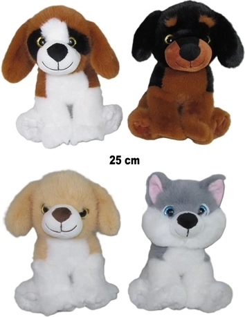 Plüss kutya 25 cm (véletlenszerű minta)