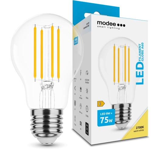 Modee Smart Lighting LED szálas Globe E27 8 W meleg fehér izzó