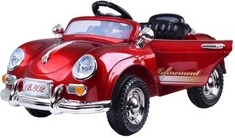 Stílusos retro elektromos kisautó 12 V-os, 2 motorral és távirányítóval – Lakkozott