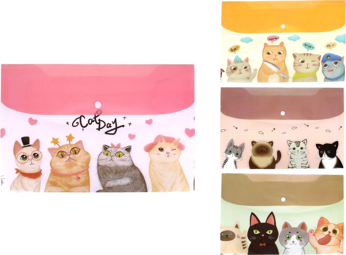 Patentgombos irattartó 26 × 36 cm Macskák