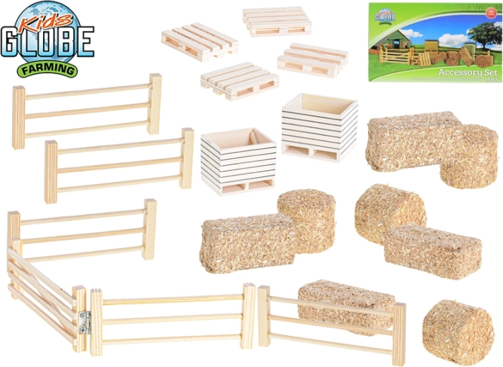 Farmi kiegészítők készlete 1:32 KIDS GLOBE FARMING, 19 db