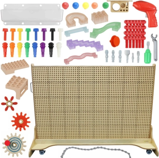 Masterkidz szabadon álló kreatív STEM tábla 166 × 125 cm tartozékkészlettel