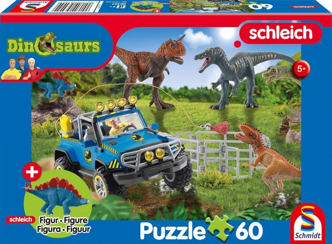Puzzle SCHMIDT SCHLEICH őskori óriások, 60 darab + figura