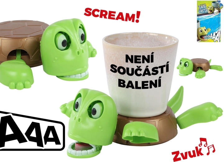 Interaktív teknős poháralátét 18 cm hanggal, elemes