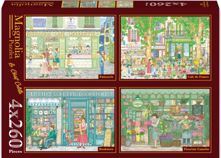 Magnolia puzzle cukrászda, kávézó, könyvesbolt és virágüzlet (4×260 darab)