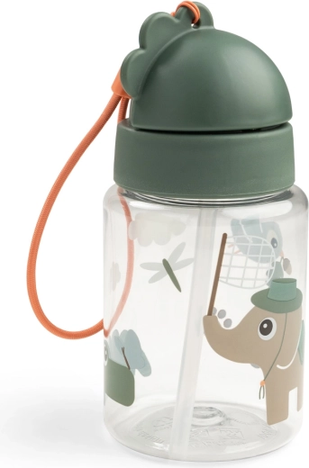 Done by Deer Tiny trails zöld, szívószálas cumisüveg 280 ml
