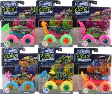 Hot Wheels Monster Trucks neon smashers - 1 db