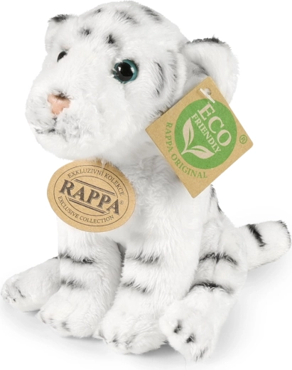 Rappa Eco-Friendly ülő fehér plüss tigris, 15 cm