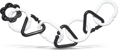 Fekete-fehér műanyag lánc babáknak – 8 féle forma