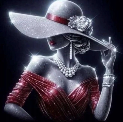 Gyémántszemes kirakó Csillogó hölgy 30 × 40 cm