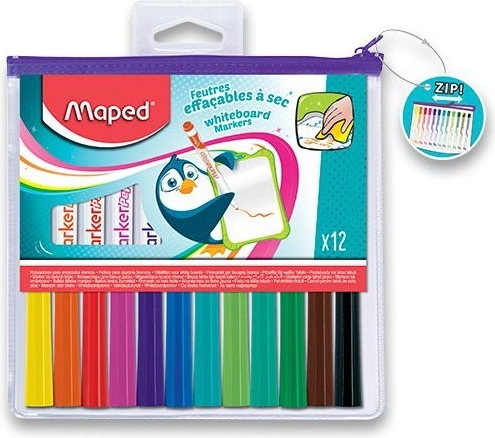 MAPED Színes táblafilcek fehér táblához WB Fun Colours 12 db